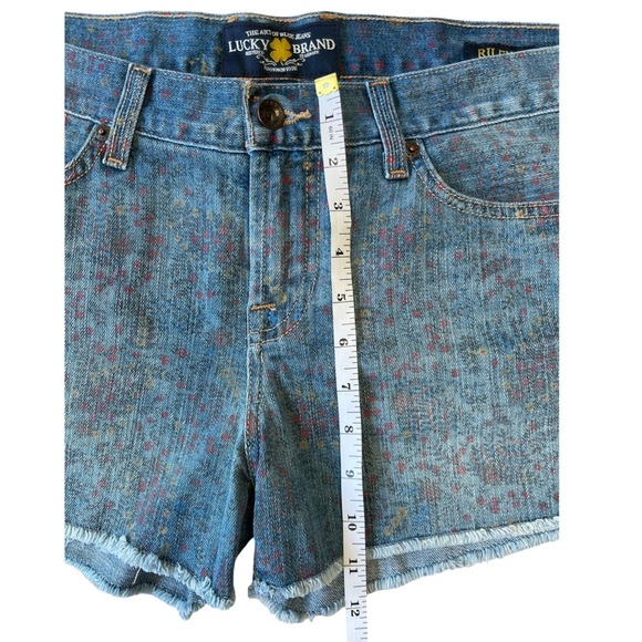 Lucky Brand Riley Shorts Wild Flower Paisley Denim Cutoffs - Size 8 / 29 - Picture 7 of 13